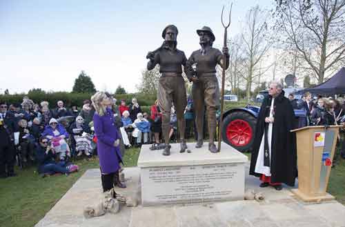 Sophie, Countess of Wessex, unveils the Women's Land Army Tribute Sculpture
