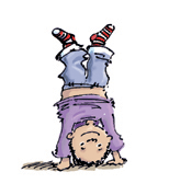 boy doing headstand