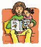 Mum reading with child