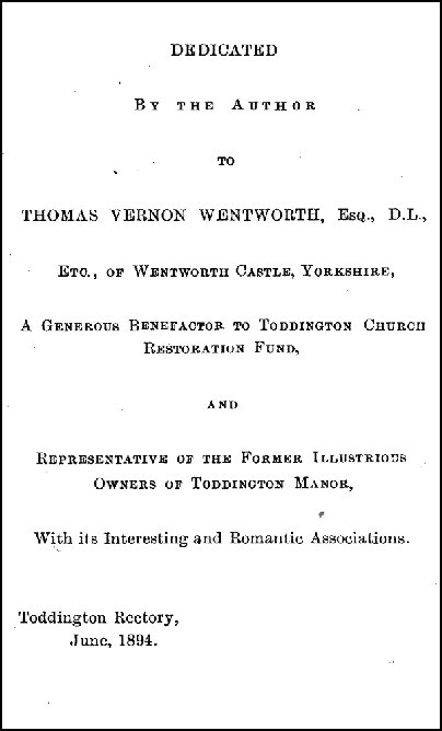 The History of Toddington by the Rev. F.A. Adams