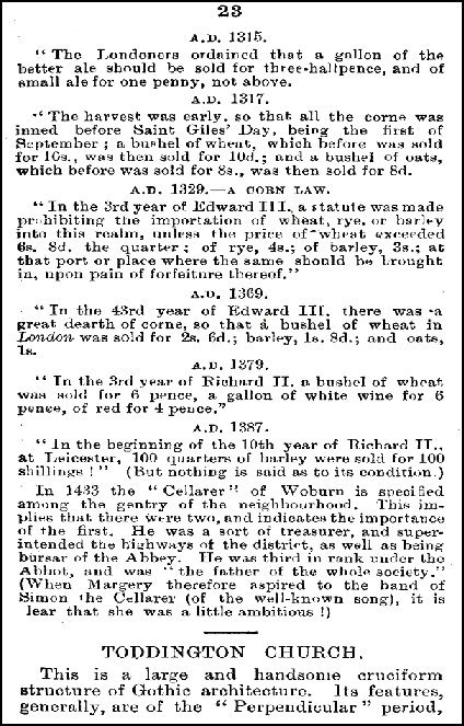 The History of Toddington by the Rev. F.A. Adams