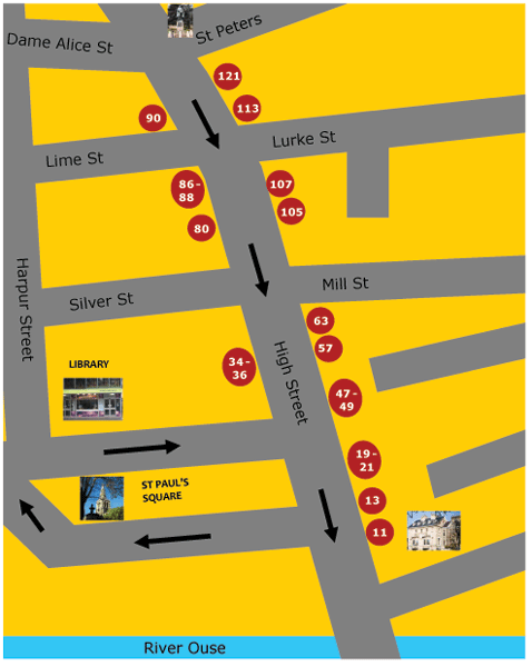 Map of Bedford High Street