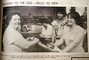 Photograph of the last issues at the old library building