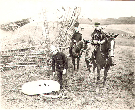 R101 wreckage being surveyed by French Police