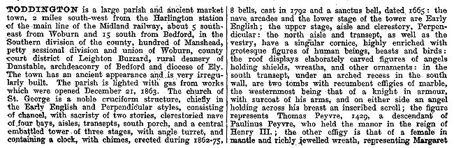 Toddington, from Kellys Directory 1894 page 142