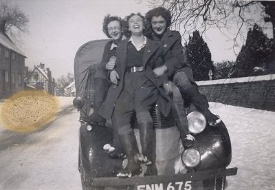 Silsoe land girls in the High Street