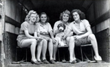 l-r - Ellen May Ward, Clara Pritchard, Elsie Williamson, ? in back of truck