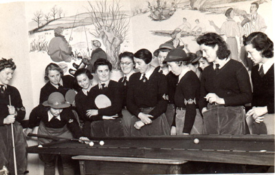 Land Girls playing pool