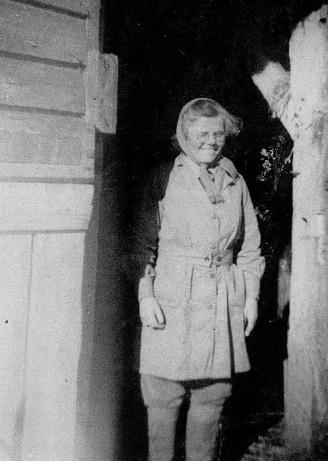 Mabel Frost in doorway