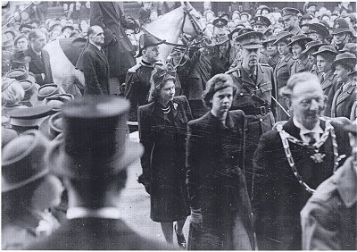 Princess Elizabeth enters the Corn Exchange