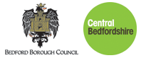 Bedfordshire County Council and Luton Cultural Services Trust logos 